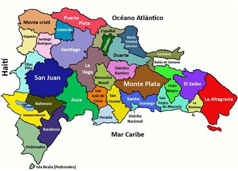 Mapa de la República Dominicana destacando las regiones del Cibao y María Trinidad Sánchez (Nagua)