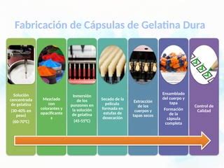 Esquema de una cápsula de gelatina con formación de película insoluble debido al entrecruzamiento, impidiendo la liberación del fármaco.