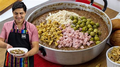 Infografía mostrando los ingredientes del relleno y el proceso de cocción en el sartén.