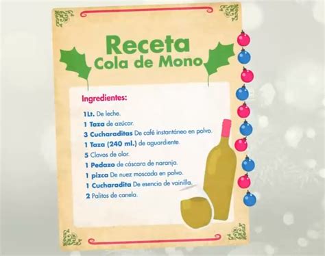 Infografía paso a paso con los ingredientes principales del Cola de Mono