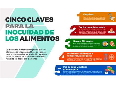 infografía de las cinco claves de la OMS para la inocuidad alimentaria