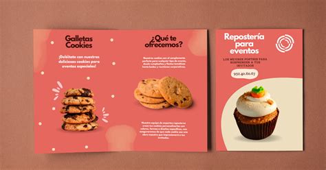 Esquema de diseño de un díptico de sushi que muestra la portada, la contraportada y las dos caras interiores con disposición de imágenes de rollos de sushi y menús estructurados.