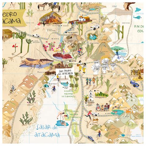 Mapa gastronómico y puntos de interés culinario en el oasis de San Pedro de Atacama