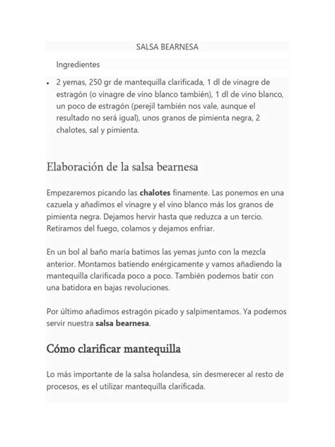 Diagrama de preparación de salsa bearnesa al baño María