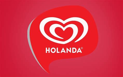 Logotipo Heartbrand de Helados Holanda con los dos corazones