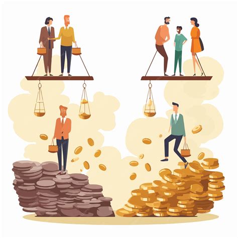Ilustración de varios refranes populares sobre el dinero, la riqueza y la pobreza en un estilo caricaturesco.