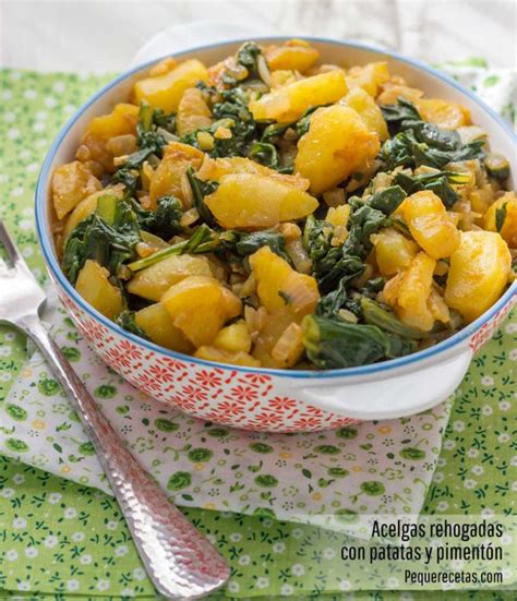 Plato de acelgas frescas cocidas con ajo y patatas