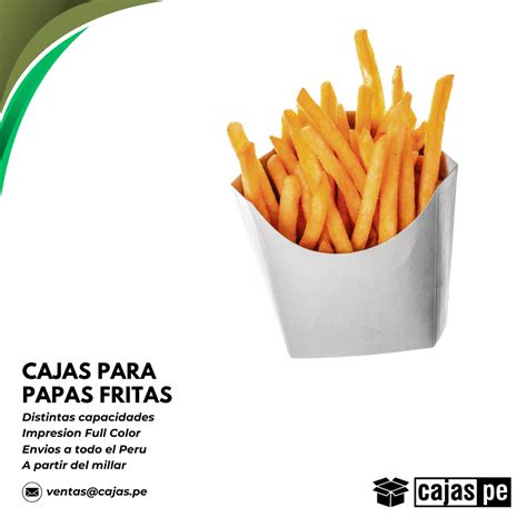 Ejemplos de cajas de papas fritas personalizadas con diferentes logotipos y colores