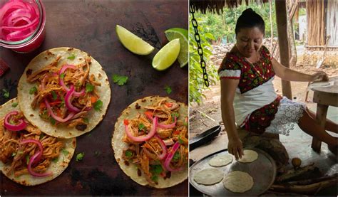 Rosalía Chay Chuc preparando cochinita pibil en México