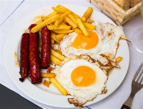 Esquema de las diferentes variantes de huevos con chorizo y queso