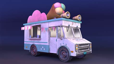 Comparación de camión de helados vintage y uno moderno con GPS