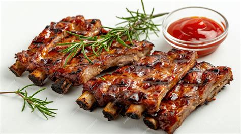 costillas de cerdo a la parrilla servidas con guarnición de setas