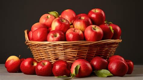 ilustración de un cesto acolchado con manzanas recién cosechadas