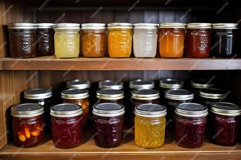 Estante de despensa con varios frascos de conservas caseras, incluyendo tomates secos en aceite