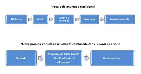 Esquema o infografía del proceso de ahumado de carnes