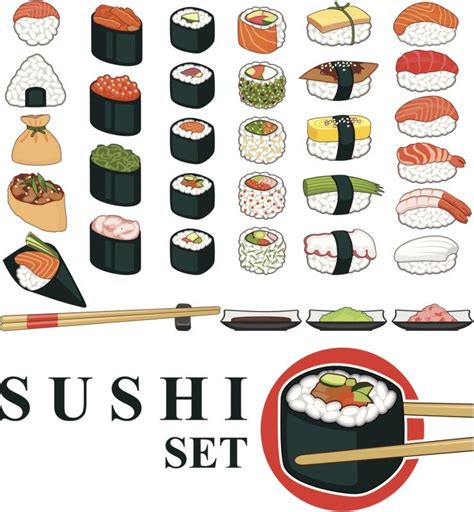 Infografía detallada con imágenes de los diferentes tipos de rollos de sushi disponibles en el menú, mostrando la variedad de ingredientes y presentaciones.
