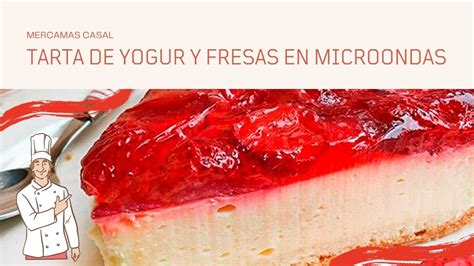 Infografía con los ingredientes principales para la tarta de yogur y fresas.