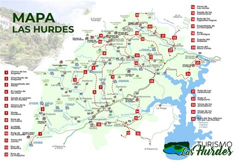 Mapa de la región de Las Hurdes