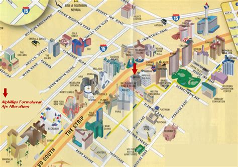 Mapa de hoteles y centro de convenciones en Las Vegas