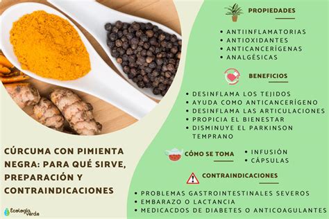 Ilustración de la raíz de cúrcuma, granos de pimienta negra y una gota de aceite