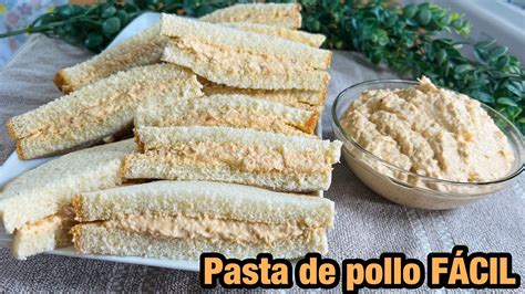 Infografía detallando los pasos para preparar la pasta de pollo y palta y armar el sandwich.