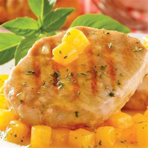 Ingredientes para medallones de cerdo agridulces con frutas