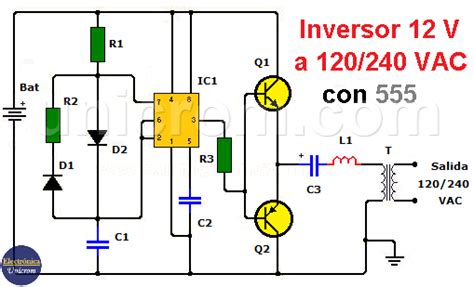 Diagrama esquemático de un circuito inversor de potencia para calentamiento por inducción