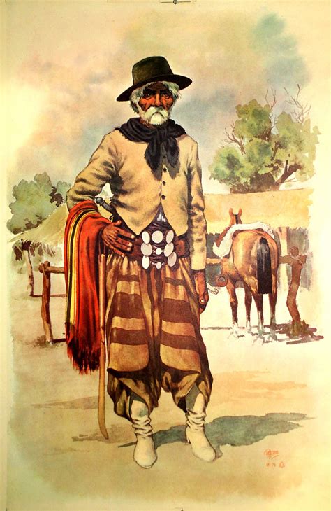 Ilustración de un gaucho argentino y un vaquero estadounidense.