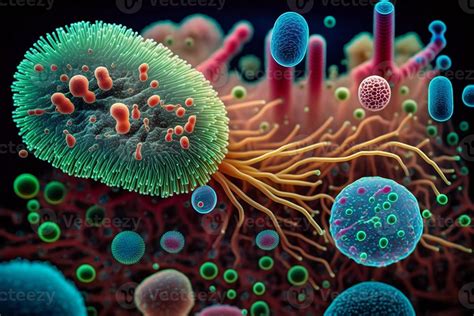 Representación visual de bacterias microscópicas en la piel de un pie.