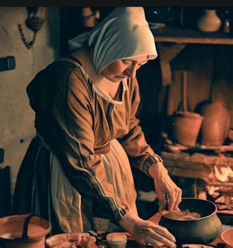 Ilustración de matanza tradicional o cocina campesina medieval