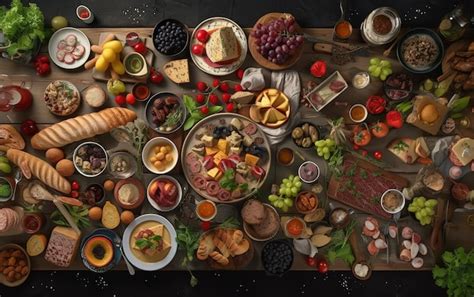 Foto de una mesa con variedad de alimentos frescos y sin gluten