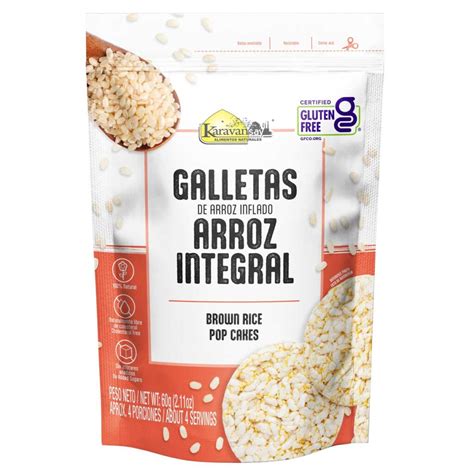 Galletas de arroz integral sopladas en un bol