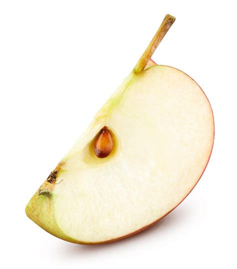 Foto de una rodaja de manzana fresca dispuesta en la jaula para que el canario la pueda picotear