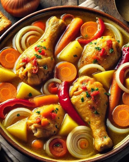 Foto de trutros de pollo dorándose en una olla con verduras.