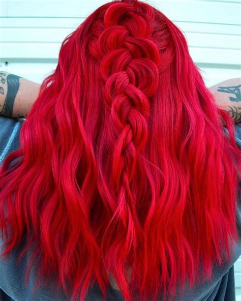 Thematic photo of vibrant, intense red hair