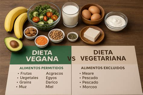 Infografía comparativa entre dieta vegana y vegetariana