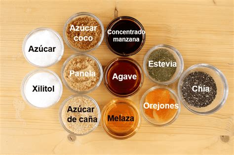 Variedad de endulzantes naturales para mermeladas