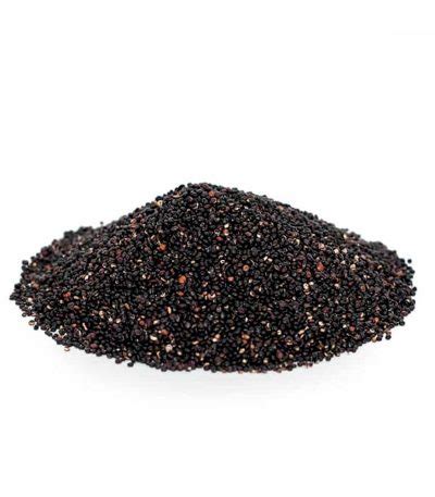 Infografía comparativa de las diferentes variedades de quinua (blanca, roja, negra).