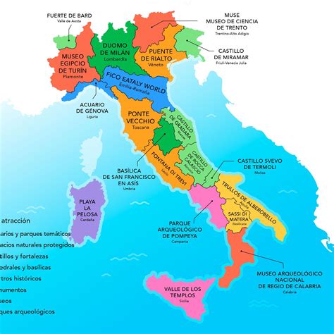 mapa de Italia destacando las regiones de Emilia-Romaña y Las Marcas