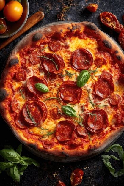 Fotografía gastronómica de una pizza artesanal recién horneada