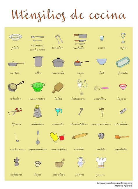 Infografía de los principales utensilios de cocina para esta receta