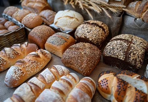 Surtido de panes sin gluten recién horneados