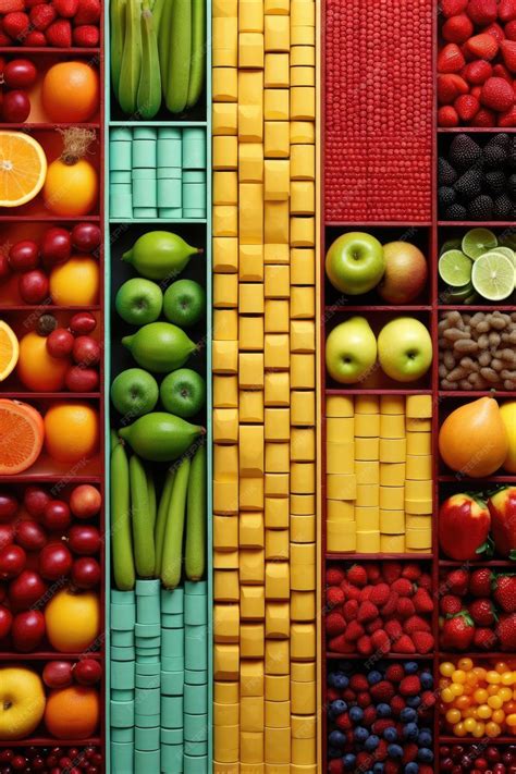 Variedad de frutas y verduras coloridas dispuestas artísticamente