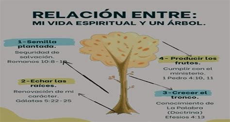 Esquema visual de un árbol frutal que representa el crecimiento espiritual y los frutos del Espíritu Santo