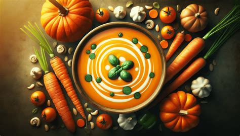 Ingredientes frescos para sopa de calabaza y zanahoria