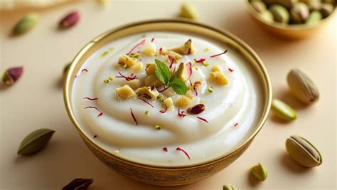 Foto de Kheer servido en cuencos con pistachos y azafrán
