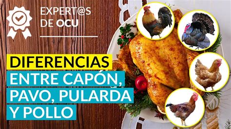 Tabla comparativa de capón, pollo y pularda