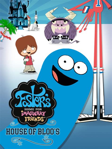 Ilustración de los amigos imaginarios principales: Bloo, Wilt, Eduardo y Coco.