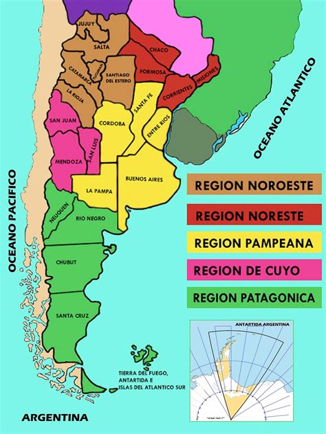 Mapa de Argentina con las distintas variaciones regionales del postre vigilante