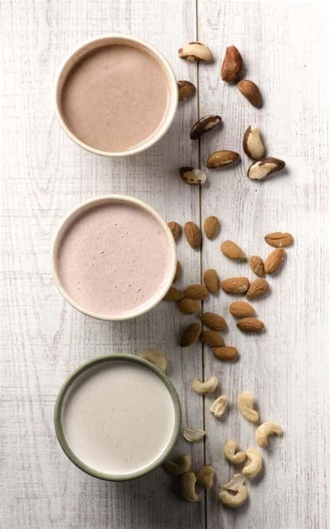 Variaciones de sabor para leche de nuez: cacao, vainilla, dátiles